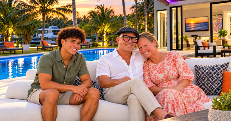 Joyful Family Gathering by the Pool 1